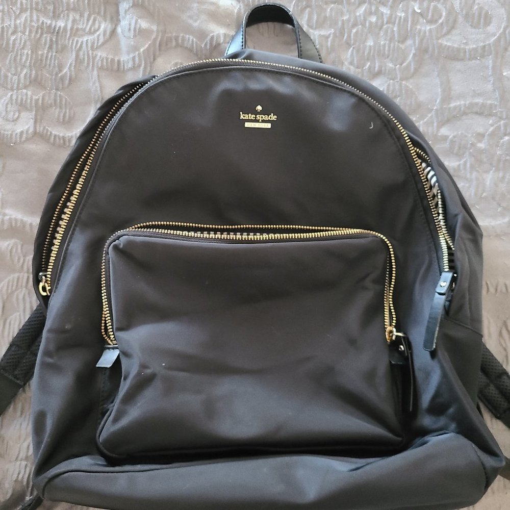 Kate Spade black nylon laptop backpack